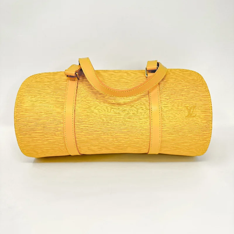 Louis Vuitton Capucines bags with smooth calfskin leather for luxuryLouis Vuitton Epi Leather Yellow Soufflot Bag Set