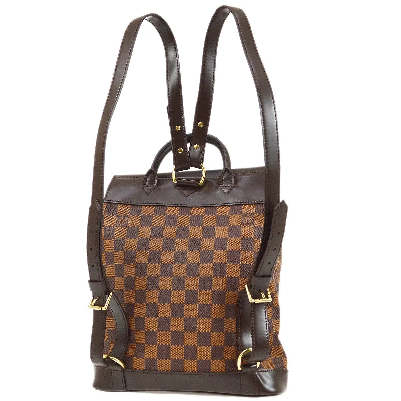 Louis Vuitton backpacks with a hidden back pocket for securityLOUIS VUITTON 1999 SOHO BACKPACK BAG DAMIER N51132