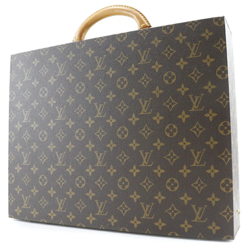 Ladies Louis Vuitton shoulder bags with a single - handle silhouetteLOUIS VUITTON Attache Case Business Bag President Monogram Canvas Brown SO4508 Unisex