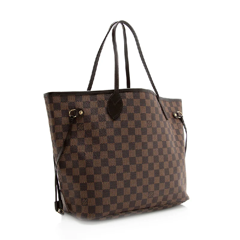 Louis Vuitton handbags with a metal - framed clasp for durabilityLouis Vuitton Damier Ebene Neverfull MM Tote (20026)