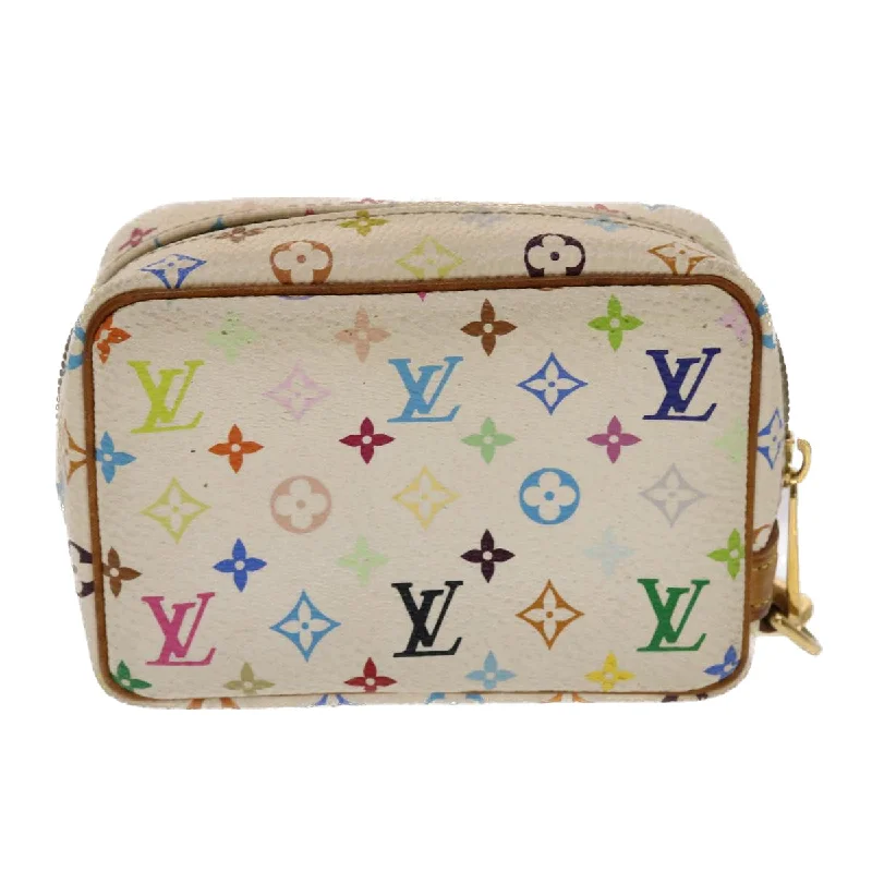 Louis Vuitton backpacks with a hidden back pocket for securityLOUIS VUITTON Monogram Multicolor Trousse Wapity Pouch White M58033 Auth 49522