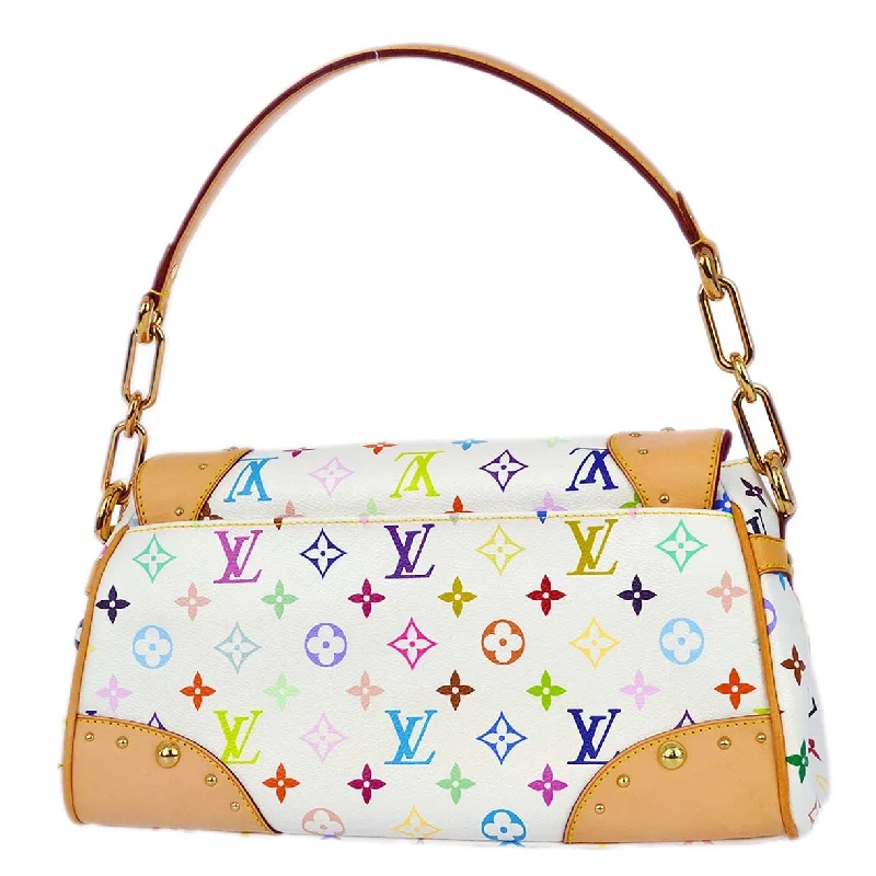 Louis Vuitton bags with a detachable mobile phone holder for convenienceLouis Vuitton 2008 White Monogram Multicolor Beverly MM Handbag M40203