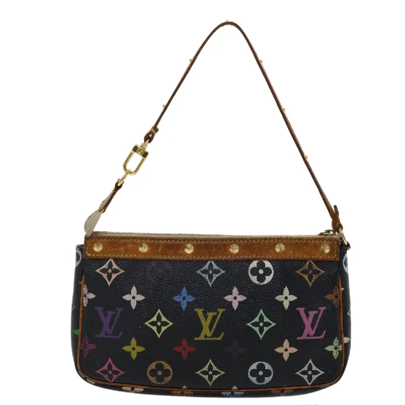 Louis Vuitton Twist bags with the iconic LV - turnlock closureLOUIS VUITTON Monogram Multicolor Pochette Accessoires Black M92648 Auth 46977