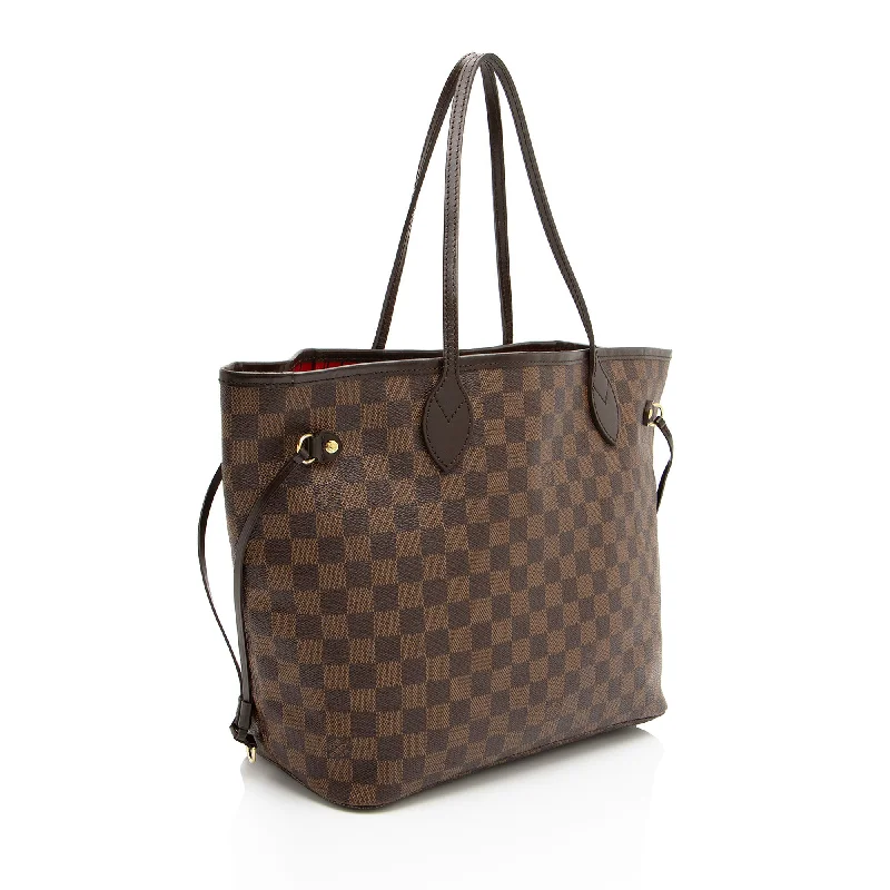 Louis Vuitton handbags with a metal - framed clasp for durabilityLouis Vuitton Damier Ebene Neverfull MM Tote (nNvGqX)