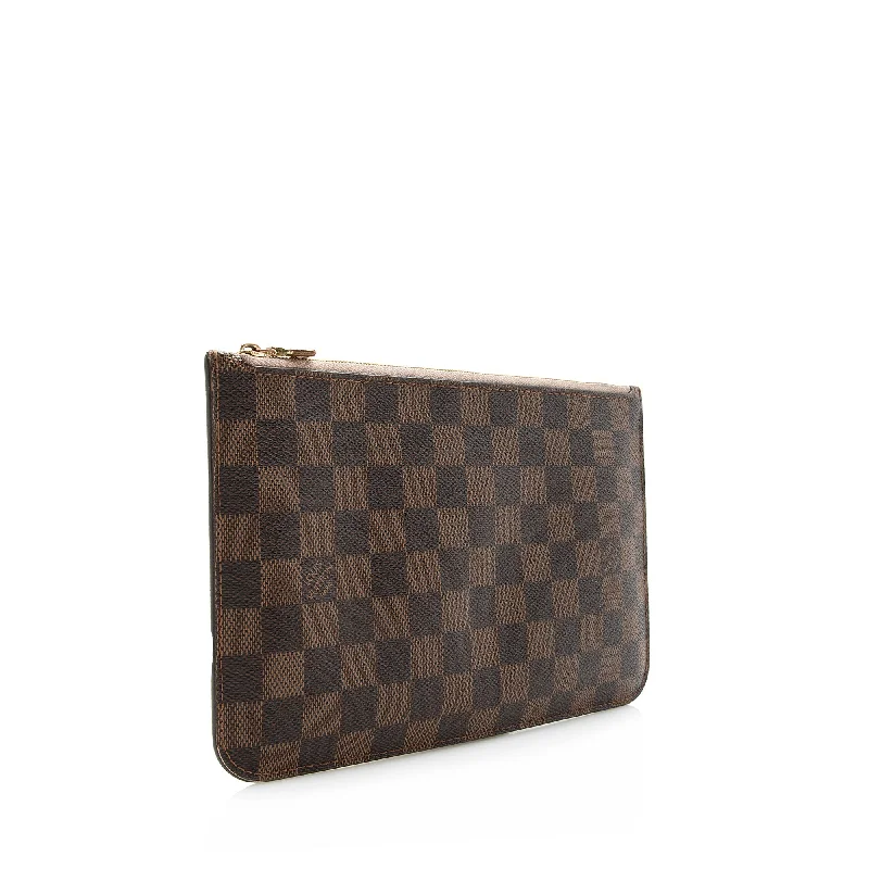 Louis Vuitton backpacks with a sleek, minimalist design for styleLouis Vuitton Damier Ebene Neverfull MM Pochette (22351)