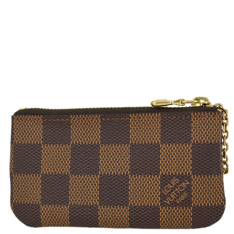 Louis Vuitton handbags with a metal - framed clasp for durabilityLouis Vuitton 2008 Damier Pochette Cles Coin Case Wallet Purse N62658