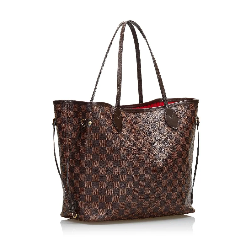 Louis Vuitton crossbody bags in a bold red color for a statementLouis Vuitton Damier Ebene Neverfull MM 36535)