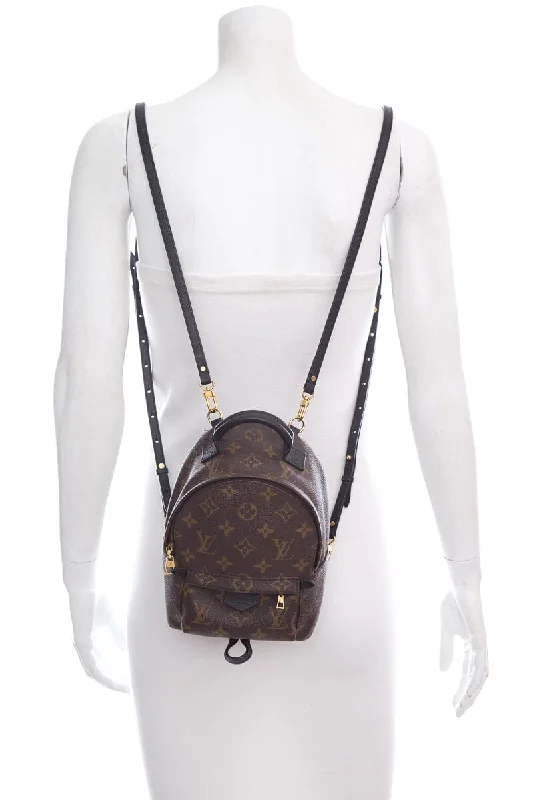 Louis Vuitton bags with a magnetic snap closure for easy accessLouis Vuitton Brown Monogram Palm Springs Mini Backpack