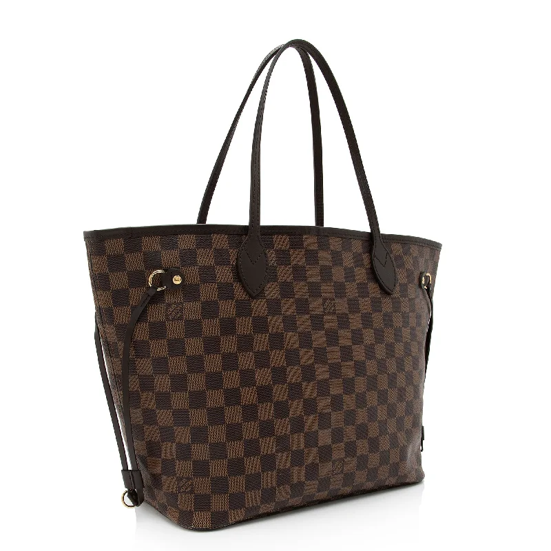 Louis Vuitton bags with a zip - around closure for enhanced securityLouis Vuitton Damier Ebene Neverfull MM Tote (FzusJU)