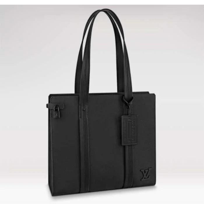 Louis Vuitton bags with a zippered interior pocket for better organizationLouis Vuitton LV Unisex Aerogram Takeoff Tote Black Grained Calf Leather