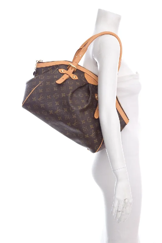 Louis Vuitton handbags with a beaded trim for a touch of glamourLouis Vuitton Tivoli Brown Monogram Canvas Handbag