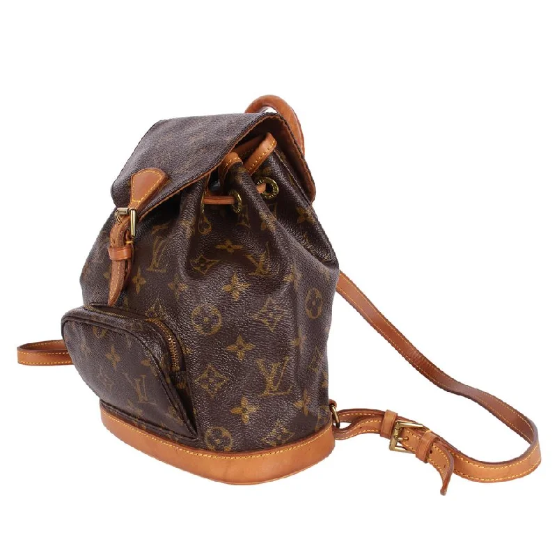 Ladies Louis Vuitton Petite Malle bags with a star - shaped charm for cutenessLOUIS VUITTON Monogram Montsouris MM Backpack