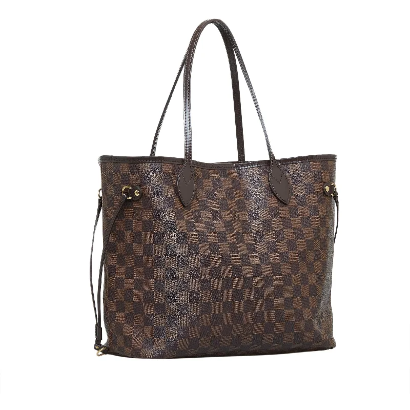 Louis Vuitton bags with a chain - link trim and a leather body for a modern edgeLouis Vuitton Damier Ebene Neverfull MM (QR88oM)