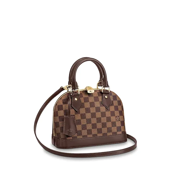 Louis Vuitton bags with a chain - link trim and a leather body for a modern edgeLouis Vuitton Alma BB Damier Ebene