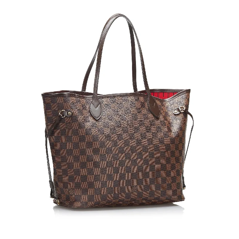 Louis Vuitton handbags with a patent - leather finish for a shiny lookLouis Vuitton Damier Ebene Neverfull MM (8rSnWv)