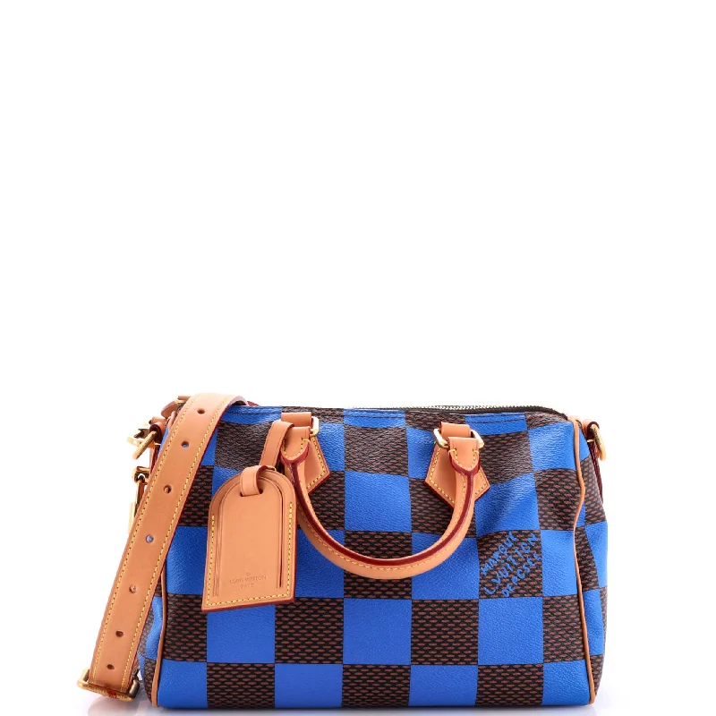 Christian Dior bags with a zip - top closure and multiple compartmentsSpeedy Bandouliere Bag Damier Pop 25