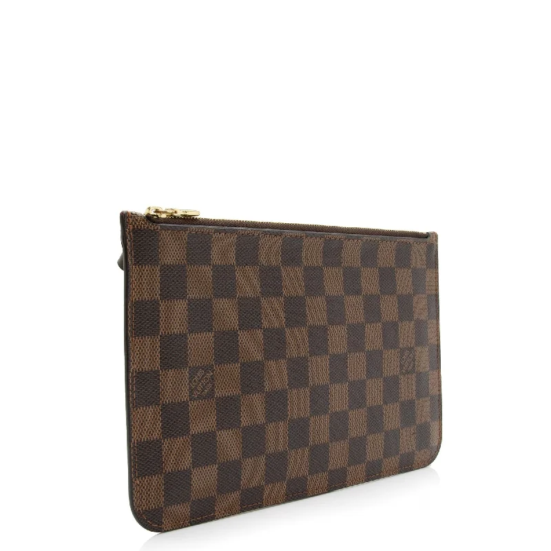 Louis Vuitton bags with a zippered interior pocket for better organizationLouis Vuitton Damier Ebene Neverfull MM Pochette (23942)