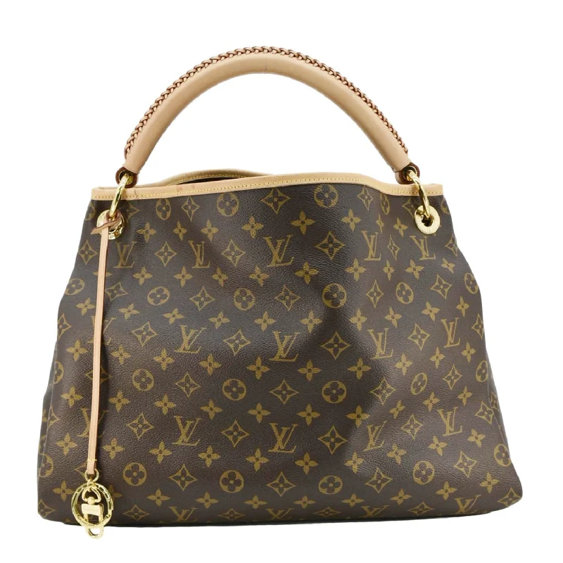 Louis Vuitton Petite Malle bags with a hard - shell structure for uniquenessLOUIS VUITTON Artsy MM NM Monogram Canvas Hobo Bag Brown