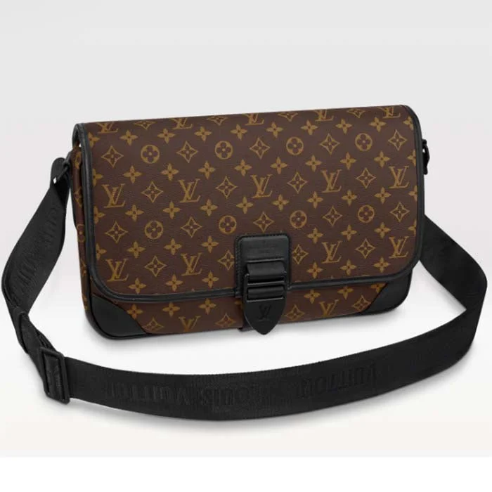 Ladies Louis Vuitton shoulder bags with a magnetic - closure flap for easeLouis Vuitton LV Unisex Archy Messenger GM Bag Monogram Macassar Coated Canvas