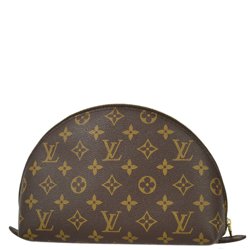 Louis Vuitton bags with a detachable mirror inside for on - the - go touch - upsLouis Vuitton 2008 Monogram Trousse Demi Ronde Cosmetic Pouch M47520