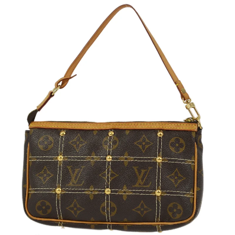 Ladies Louis Vuitton Petite Malle bags with a star - shaped charm for cutenessLouis Vuitton 2007 Monogram Rivet Pochette Accessoires Handbag M40141