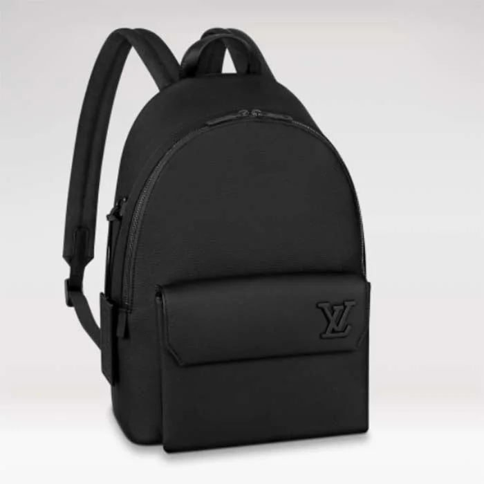 Ladies Louis Vuitton shoulder bags with a wide - width strap for comfortLouis Vuitton LV Unisex Takeoff Backpack Black Grained Calf Leather