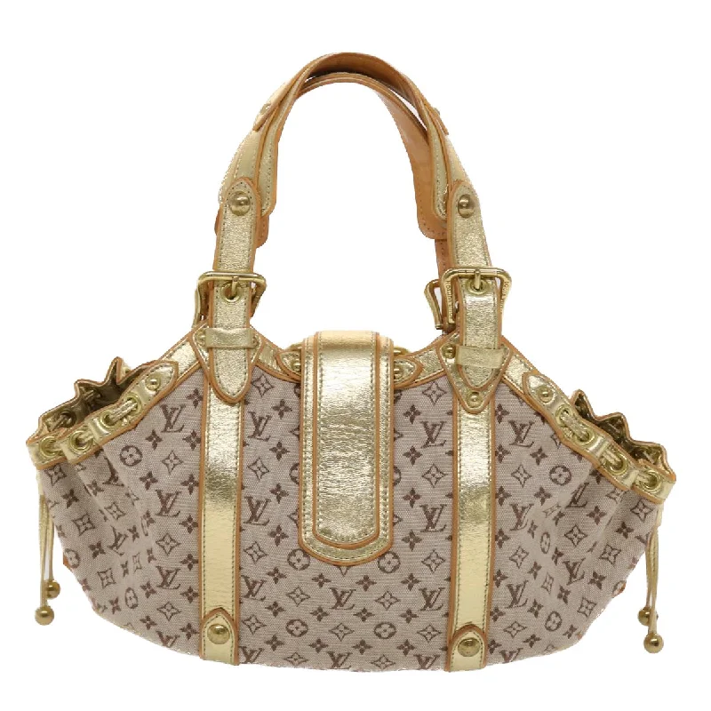 Louis Vuitton crossbody bags with a printed floral pattern for femininityLOUIS VUITTON Monogram Mini Teda GM Hand Bag Brown Gold M92392 LV Auth 47372