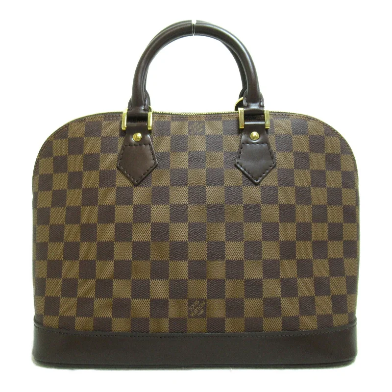 Louis Vuitton bags with a detachable mirror inside for on - the - go touch - upsLOUIS VUITTON Alma Brown Ebene Damier PVC coated canvas N51131