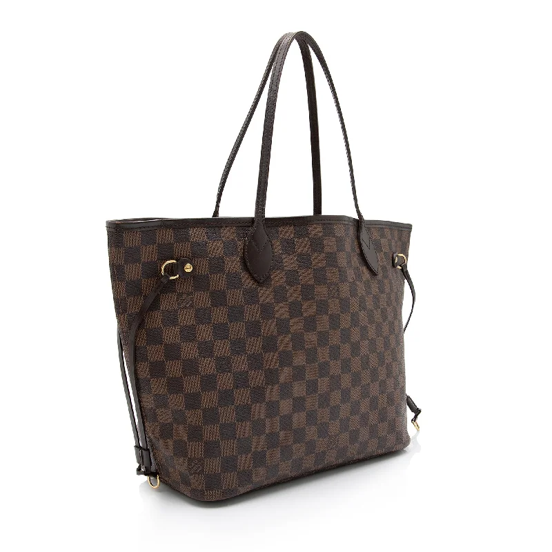 Louis Vuitton handbags with a metal - framed clasp for durabilityLouis Vuitton Damier Ebene Neverfull MM Tote (7gknaP)