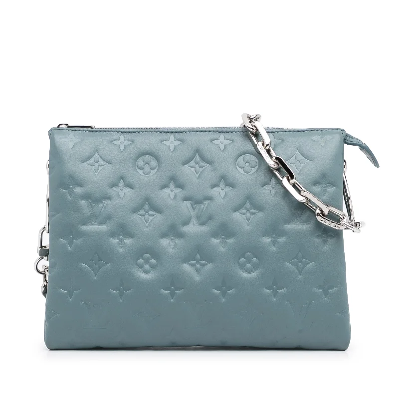 Ladies Louis Vuitton Petite Malle bags with a star - shaped charm for cutenessLouis Vuitton Coussin PM Blue Monogram Empreinte