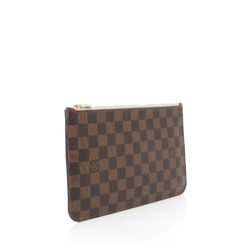 Louis Vuitton bags with a detachable mirror inside for on - the - go touch - upsLouis Vuitton Damier Ebene Neverfull MM Pochette (8JuLUH)