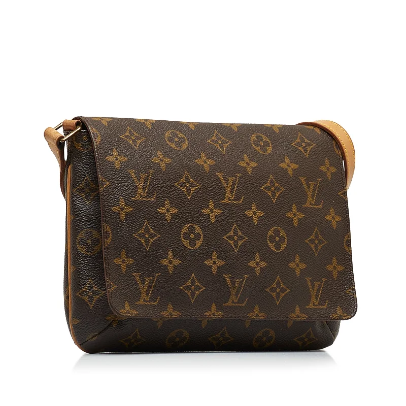 Louis Vuitton backpacks with a hidden back pocket for securityLOUIS VUITTON Monogram Musette Tango Short Strap Shoulder Bag