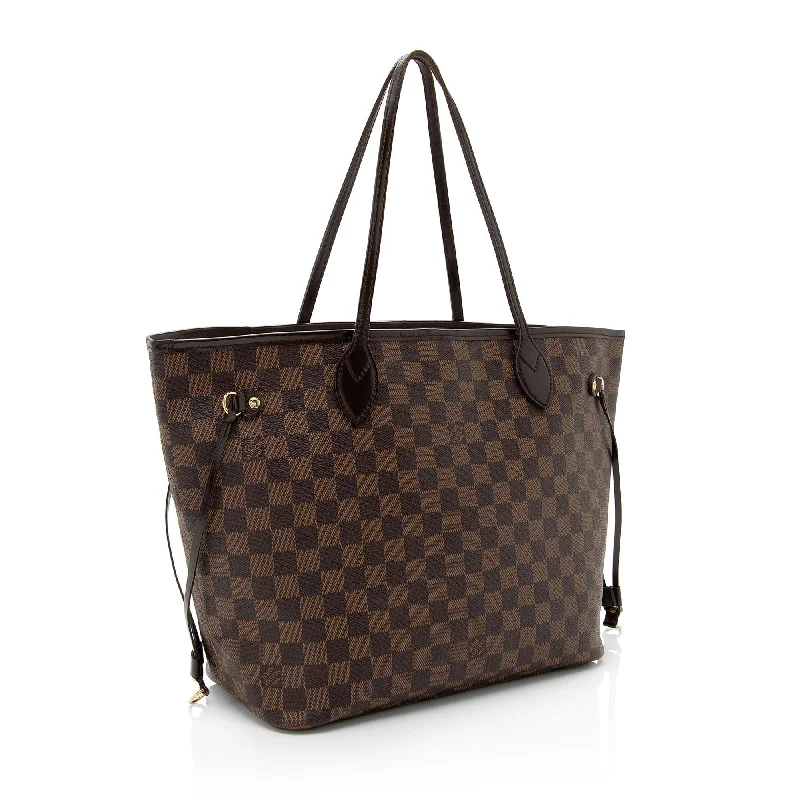 Louis Vuitton crossbody bags with a woven leather strap for textureLouis Vuitton Damier Ebene Neverfull MM Tote (O62sUL)