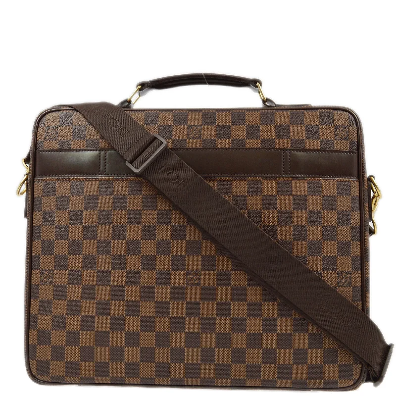 Louis Vuitton bags with a front - zip pocket for small items like keysLouis Vuitton 2008 Damier Porte Ordinateur Tours Sabana Handbag N53355