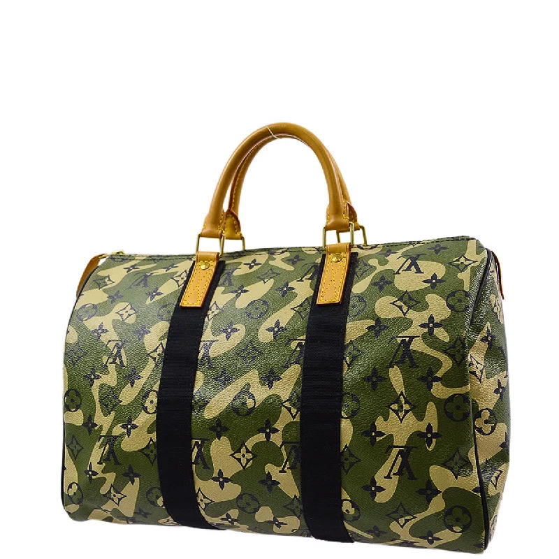 Louis Vuitton tote bags with a printed LV logo on the front for brand visibilityLouis Vuitton 2008 Monogramouflage Speedy 35 M95773