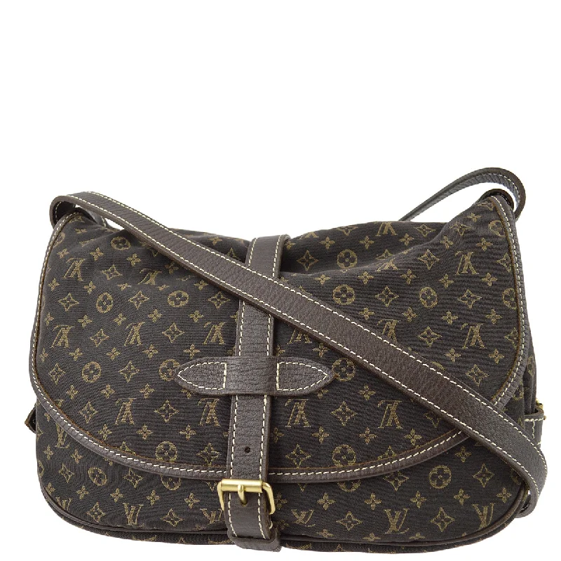 Louis Vuitton tote bags with a printed LV logo on the front for brand visibilityLouis Vuitton 2006 Monogram Mini Lin Saumur 30 Shoulder Bag M95227