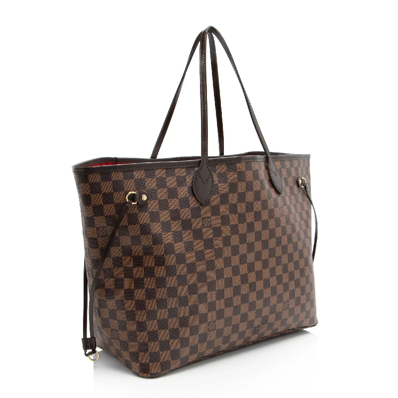 Louis Vuitton handbags with a beaded trim for a touch of glamourLouis Vuitton Damier Ebene Neverfull GM Tote (VfFzrL)