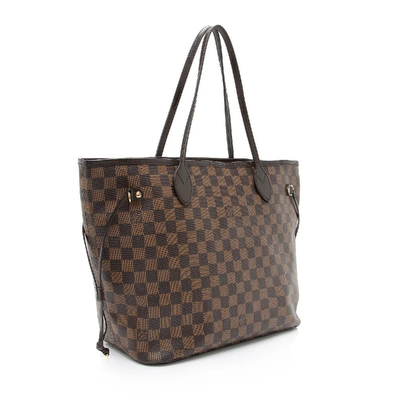 Louis Vuitton bags with a front - flap pocket for quick - access itemsLouis Vuitton Damier Ebene Neverfull MM Tote (23215)