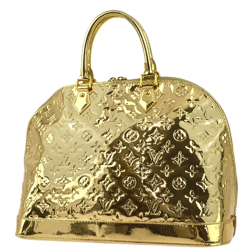 Ladies Louis Vuitton Petite Malle bags with a star - shaped charm for cutenessLouis Vuitton 2008 Gold Monogram Miroir Alma GM Handbag M95274