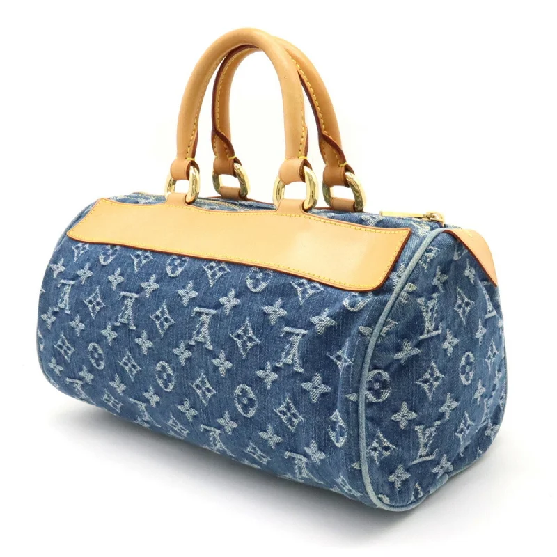 Louis Vuitton tote bags with a water - resistant coating for outdoor useLouis Vuitton Monogram Neo Speedy Handbag Boston Bag Blue M95019