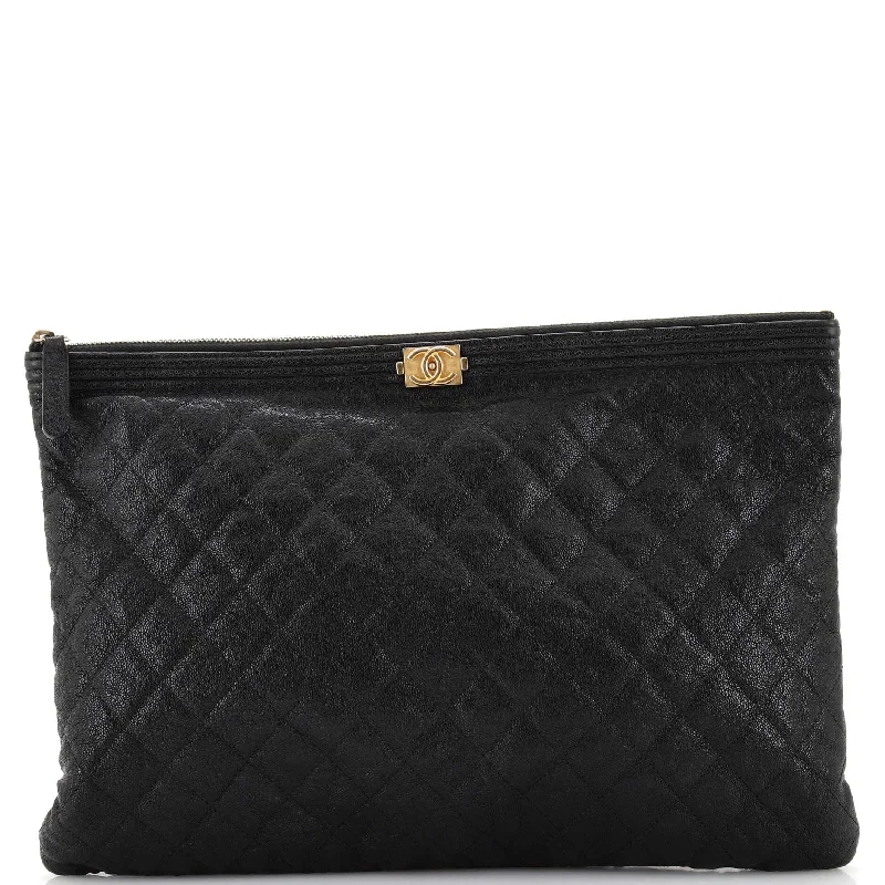 Fashion - forward Christian Dior tote bags for the modern womanBoy O Case Clutch Quilted Caviar Large