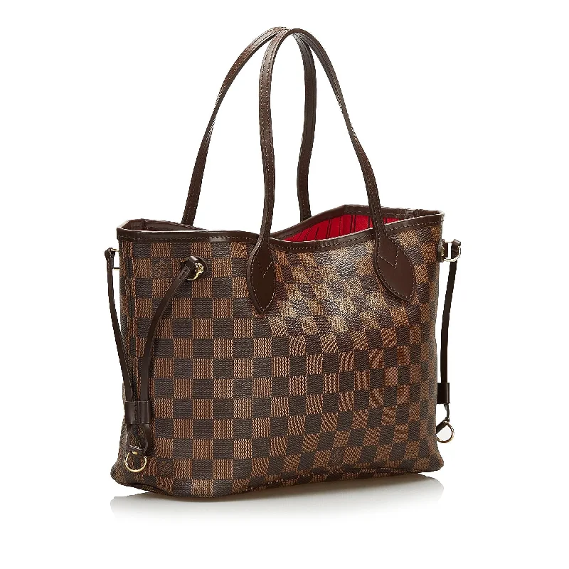 Louis Vuitton bags with a front - zip pocket for small items like keysLouis Vuitton Damier Ebene Neverfull PM 36051)