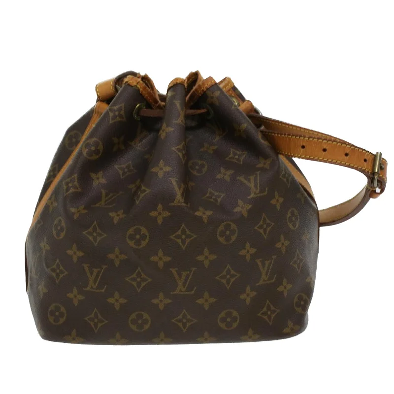 Louis Vuitton bags with a front - flap pocket for quick - access itemsLouis Vuitton Monogram Petit Noe Shoulder Bag M42226 LV  jk3032