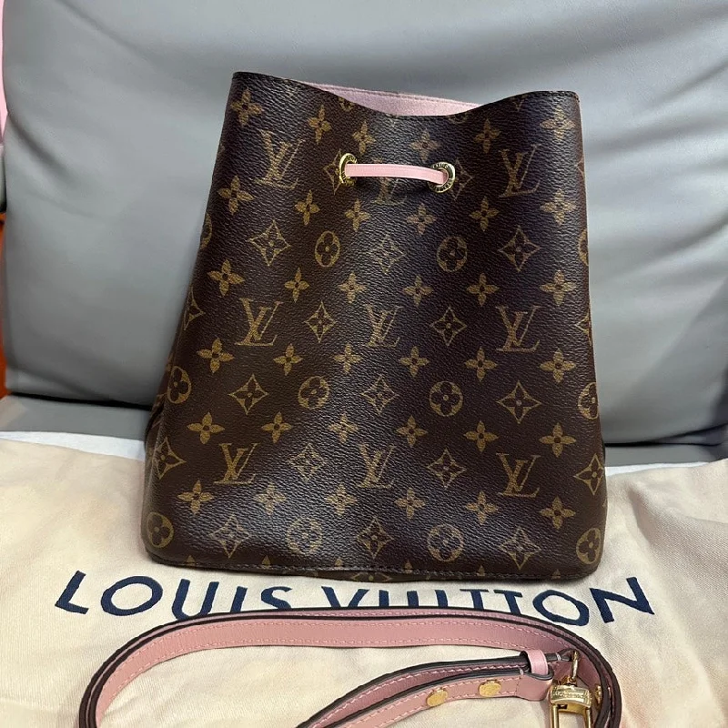 Louis Vuitton bags with a detachable mobile phone holder for convenienceLouis Vuitton Monogram Canvas NeoNoe Bucket Bag,Brown