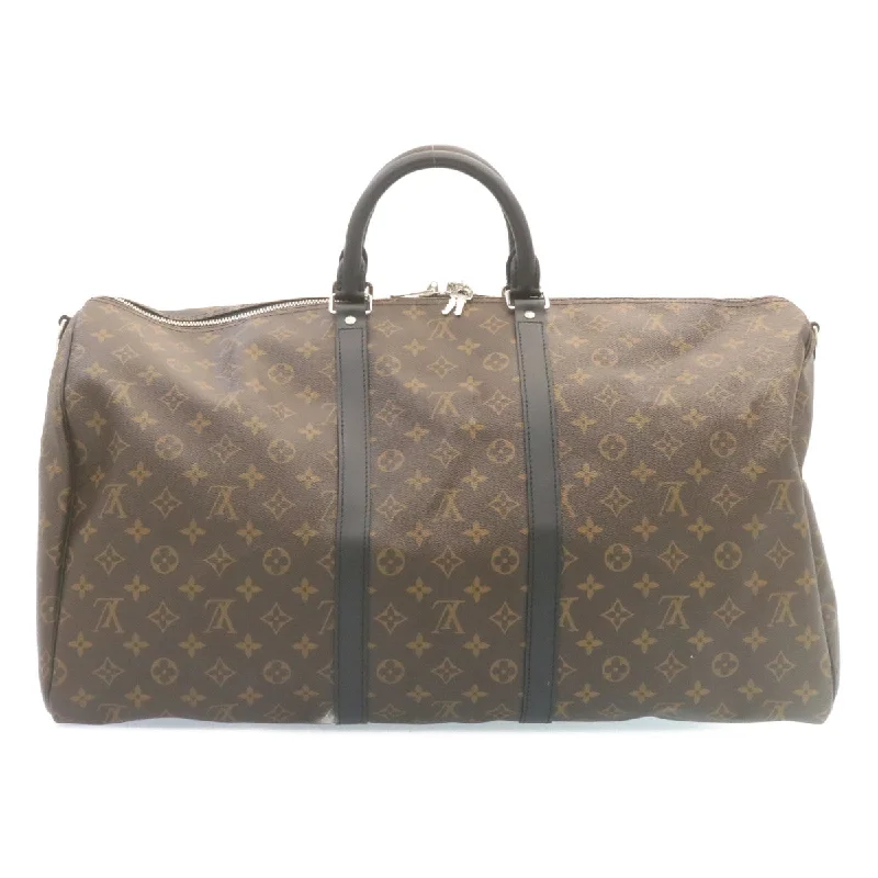 Louis Vuitton Alma bags with a detachable shoulder strap for versatilityLOUIS VUITTON Monogram Macassar Keepall Bandouliere 55 M56714 Auth 28882A