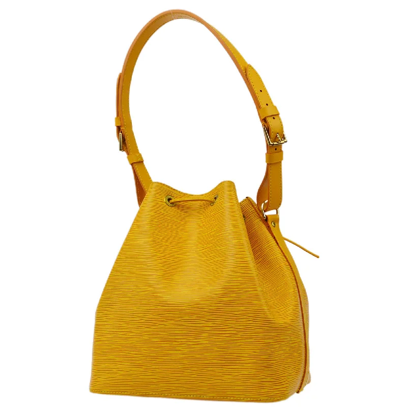 Ladies Louis Vuitton shoulder bags with a single - handle silhouetteLouis Vuitton 1997 Yellow Epi Petite Noe Bucket Shoulder Bag M44109