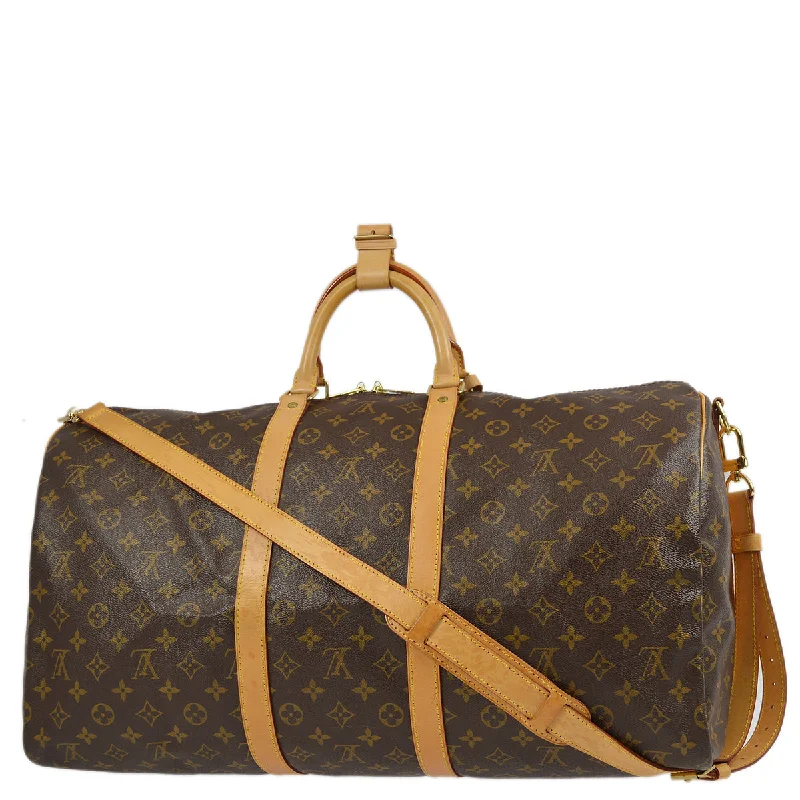 Louis Vuitton handbags with a metal - framed clasp for durabilityLouis Vuitton 1998 Monogram Keepall Bandouliere 55 Duffle Bag M41414