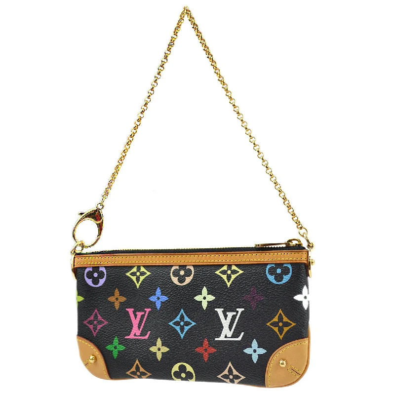 Ladies Louis Vuitton shoulder bags with a tassel decoration for charmLouis Vuitton 2009 Pochette Milla MM Multicolor M60097