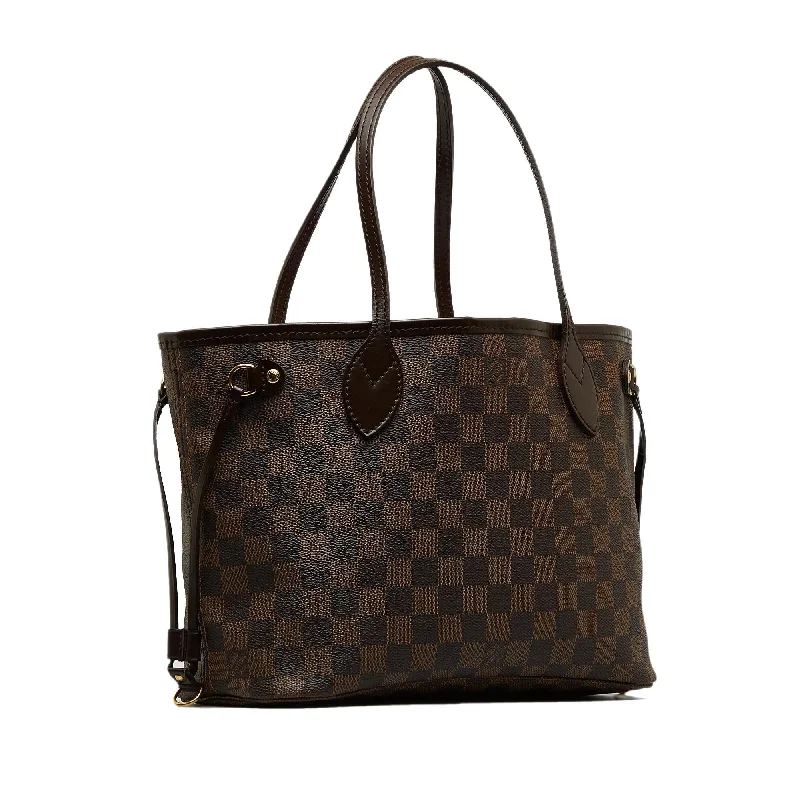 Louis Vuitton bags with a snap - button closure and a decorative charm for styleLouis Vuitton Damier Ebene Neverfull PM (LS7f3U)