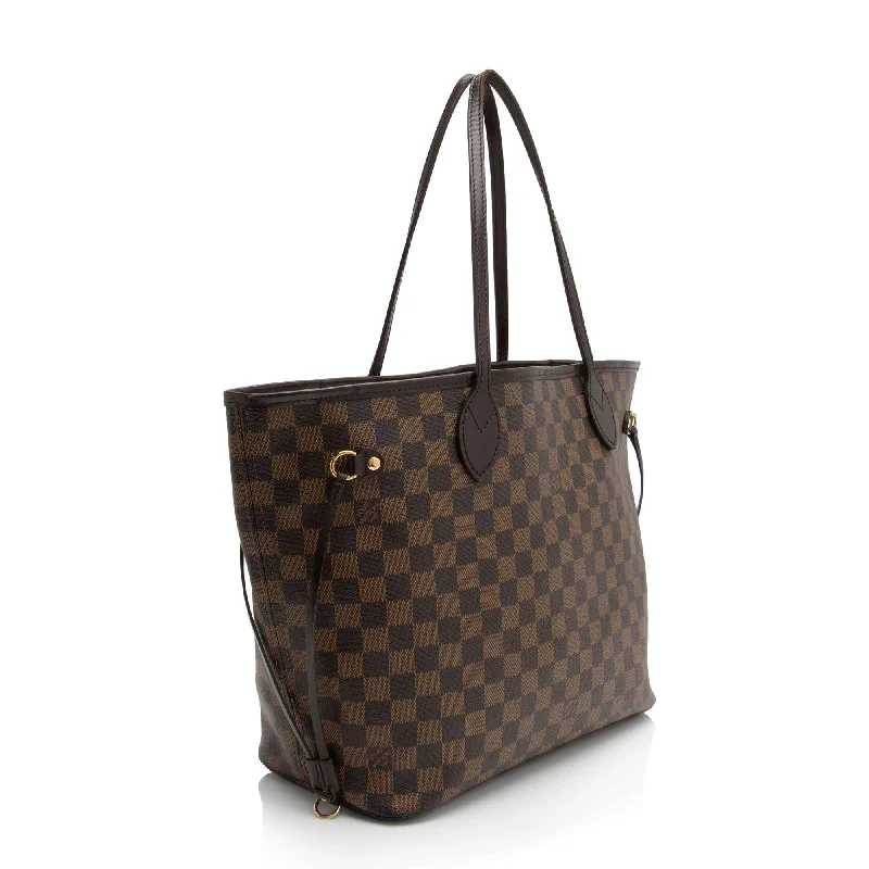 Louis Vuitton tote bags with a double - handle and shoulder - strap optionLouis Vuitton Damier Ebene Neverfull MM Tote (Q5p43O)